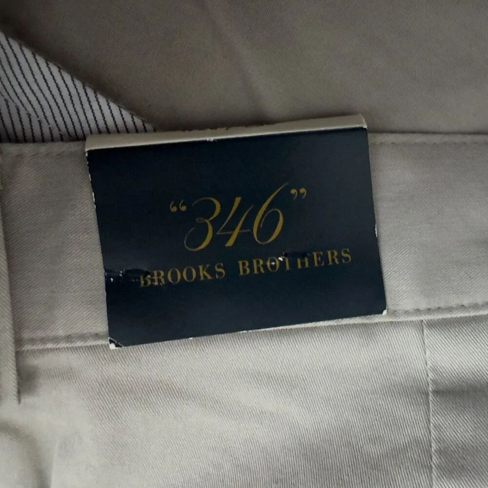 New Brooks Brothers 346 Pleated Chino Pants Men's Size 36 x 30